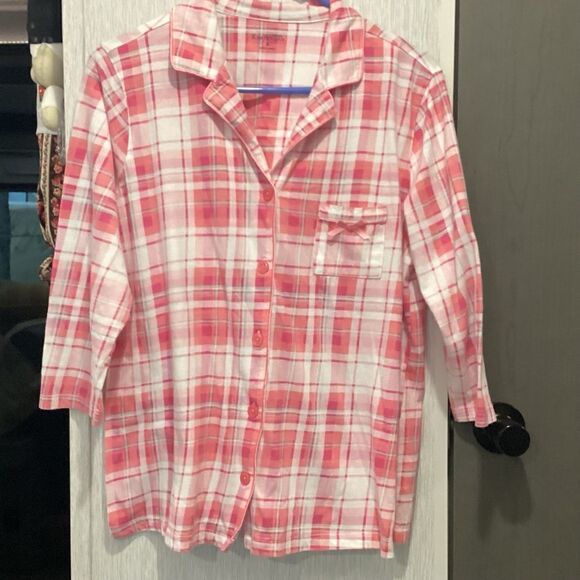 NWOT. Kim Rogers Women’s Size M 2 Pc. Pink Plaid PJ Set - Picture 13 of 15